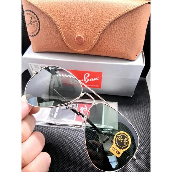 Ray-Ban RB3025 Green Lens Silver Frame 58mm Sunglasses